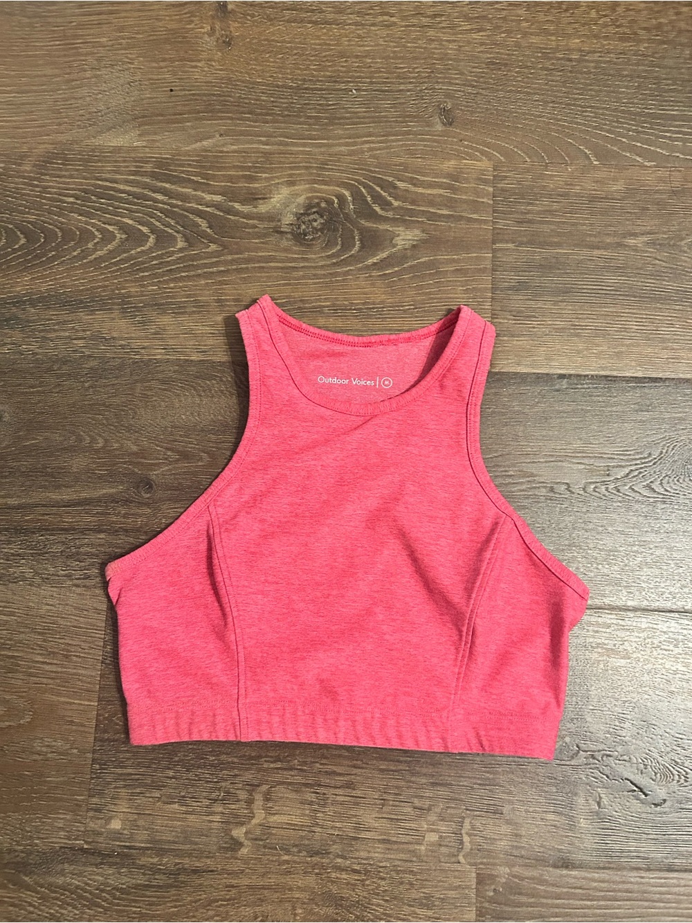 Outdoor Voices Coral Pink Racerback Crop Sports Bra